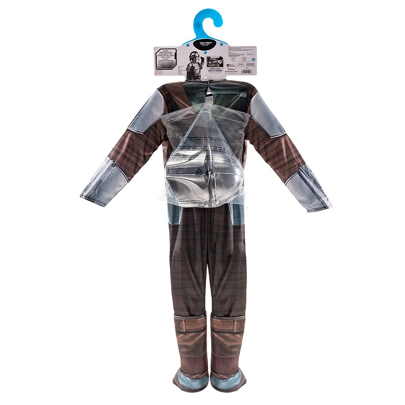 Star Wars The Mandalorian Deluxe Youth Costume Taille Petit- Combinaison Powerwall Avec Motif Imprimé Et Rembourrage En Polyfill Plus Gants, Cape Et Casque 3D