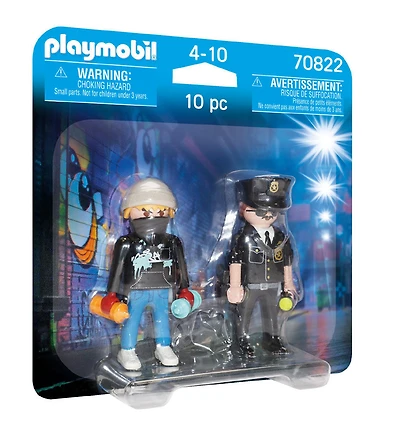 PLAYMOBIL Duo Policier et taggueur