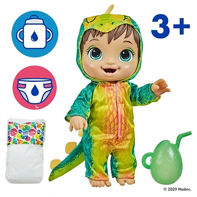 Baby Alive Dino Cuties Doll, Stegosaurus, Brown Hair