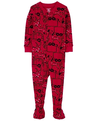 Carter's One Piece 100% Snug Fit Cotton Footless Pajamas Red 3T
