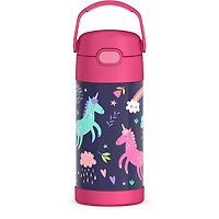 Bouteille d'eau FUNtainer avec paille, Unicorns, 12oz