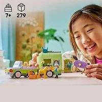 LEGO Friends La Remorque pour le Cheval et le Poulain - Jouet, avec 2 Minipoupées, un Chiot, un Cheval, un Poulain et une Grenouille - 42695