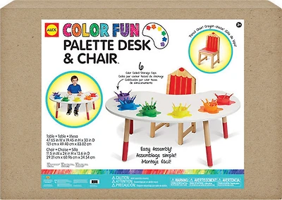 Bureau et chaise en palette Colour Fun