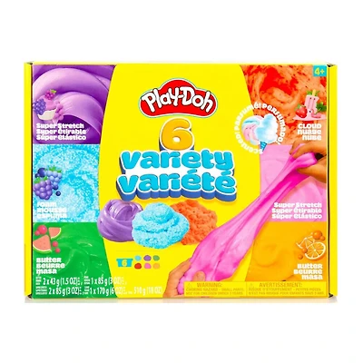 Play-Doh 6 Variety Compounds - Super Stretch, Foam, Butter, Cloud