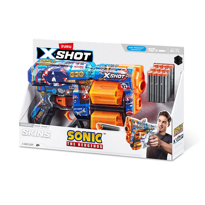 XSHOT Skins Dread Blaster - Race Team Skin (12 Darts) by ZURU