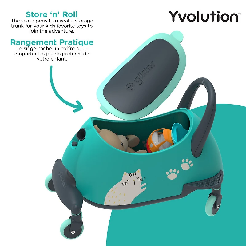 Yvolution Glider Luna Go Ride-On - Teal