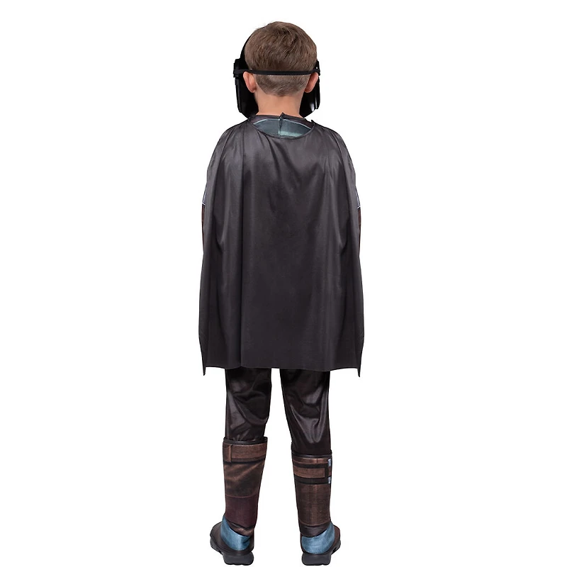 Star Wars The Mandalorian Deluxe Youth Costume Taille Petit- Combinaison Powerwall Avec Motif Imprimé Et Rembourrage En Polyfill Plus Gants, Cape Et Casque 3D