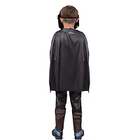 Star Wars The Mandalorian Deluxe Youth Costume Taille Petit- Combinaison Powerwall Avec Motif Imprimé Et Rembourrage En Polyfill Plus Gants, Cape Et Casque 3D
