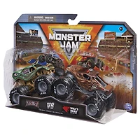Monster Jam, Monster trucks officiels en métal moulé Kraken Vs. Wolf's Head Die-Cast, échelle 1:64