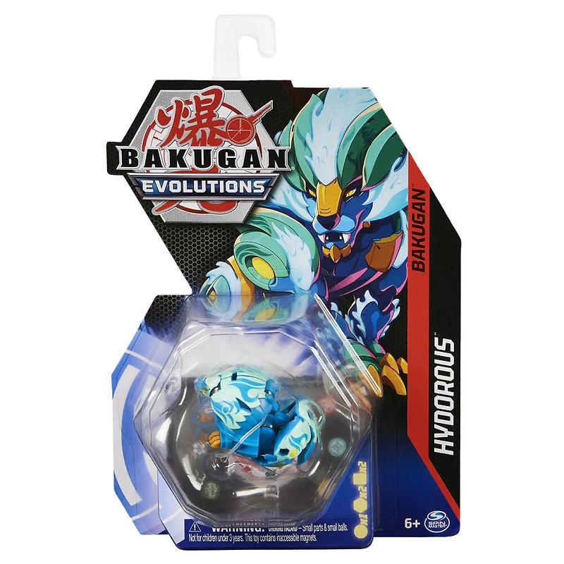 Bakugan Evolutions, Hydorous, Figurine articulée de 5,1 cm et carte à collectionner