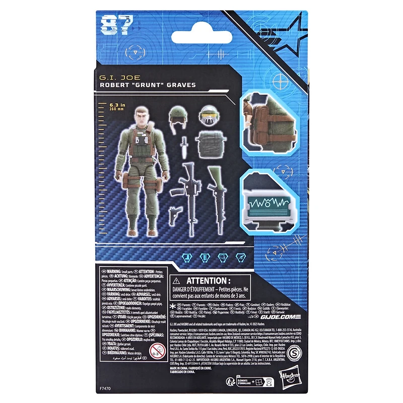 G.I. Joe Classified Series Robert "Grunt" Graves, Collectible G.I. Joe Action Figure, 87, 6 Inch Action Figures