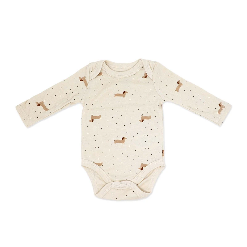Baby Mode 3 Piece Fleece Jogger Set:Brown Dog  12M