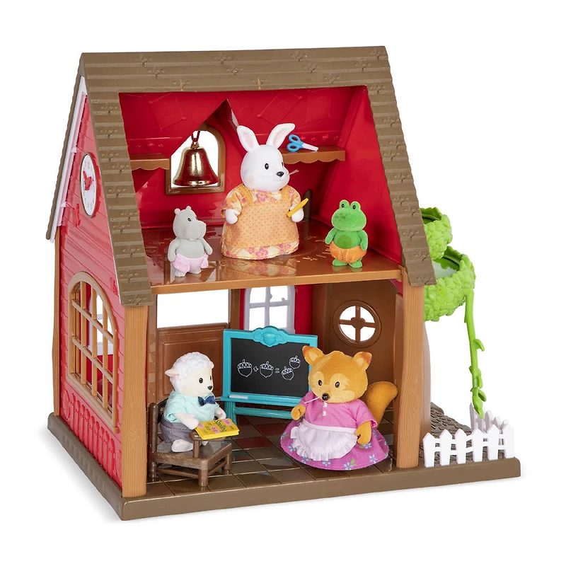Woodland School House Playset, Woodzeez, Ensemble d'école avec accessoires