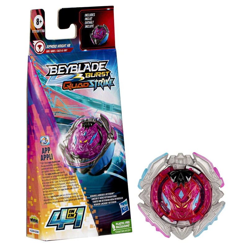 Beyblade Burst QuadStrike, Single Pack Xiphoid Knight K8, toupie de combat