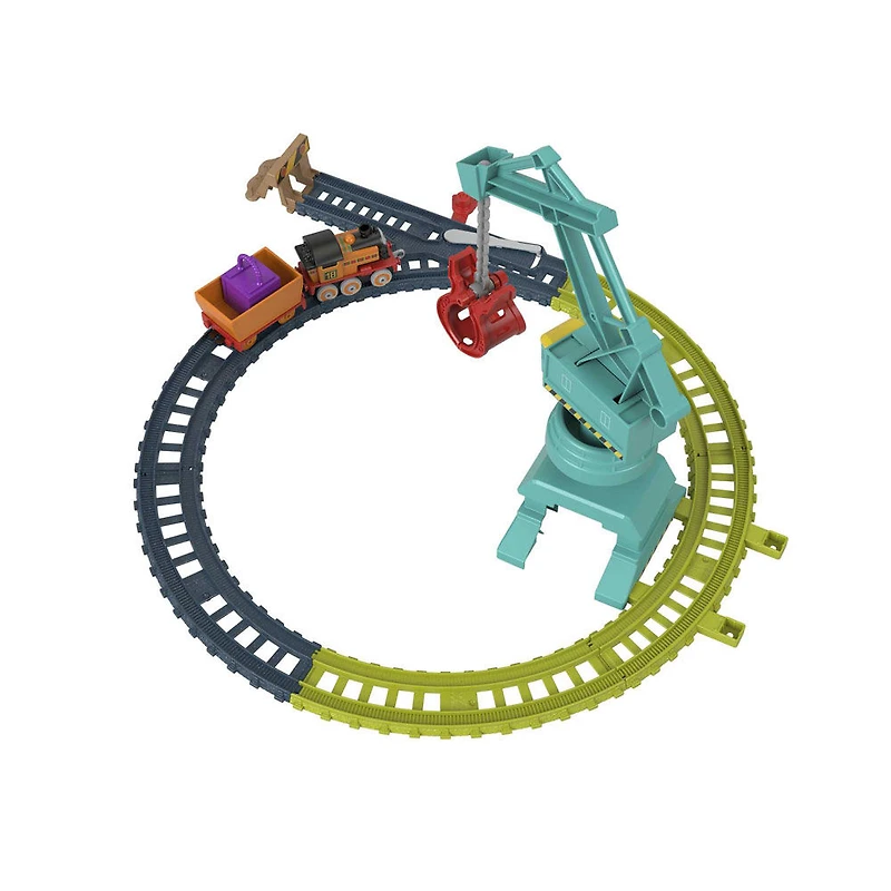 Thomas and Friends Nia and Tess Toy Train Set, Track Set with Diecast Engine and Crane, Lift and Load - R Exclusive