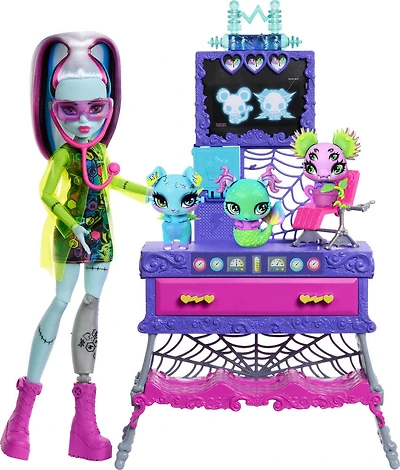 Monster High Frankie Stein Make-A-Monster Pet Doll Playset, 30+ Accessories for Countless Pet Combos