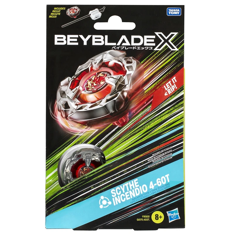 Beyblade X Scythe Incendio 4-60T Starter Pack Top and Launcher