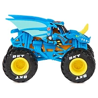 Monster Jam, Monster truck en métal moulé Bakugan Dragonoid (bleu) officiel, échelle 1:64, Jouets pour garçons à partir de 3 ans