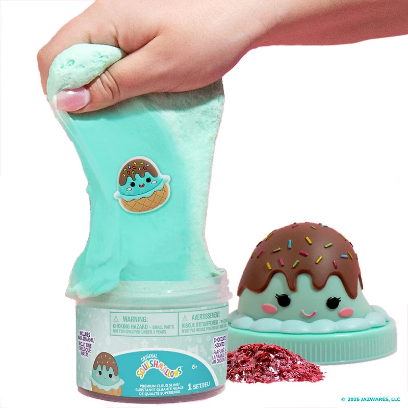Original Squishmallows Maya the Ice Cream Premium Cloud Slime, Chocolate-Scented