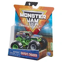 Monster Jam, Monster truck Grave Digger officiel, véhicule en métal moulé, série Wreckless Trucks, échelle 1:64