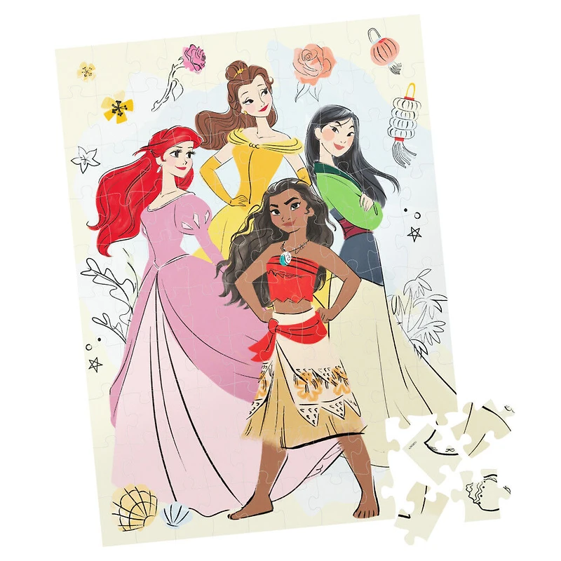 Disney Princess, Puzzle de 100 pièces, pour les familles et les enfants à partir de 4 ans