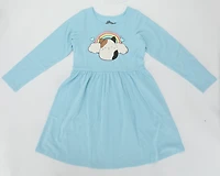 Squishmallows Cam with Rainbow Long Sleeve Dress Blue