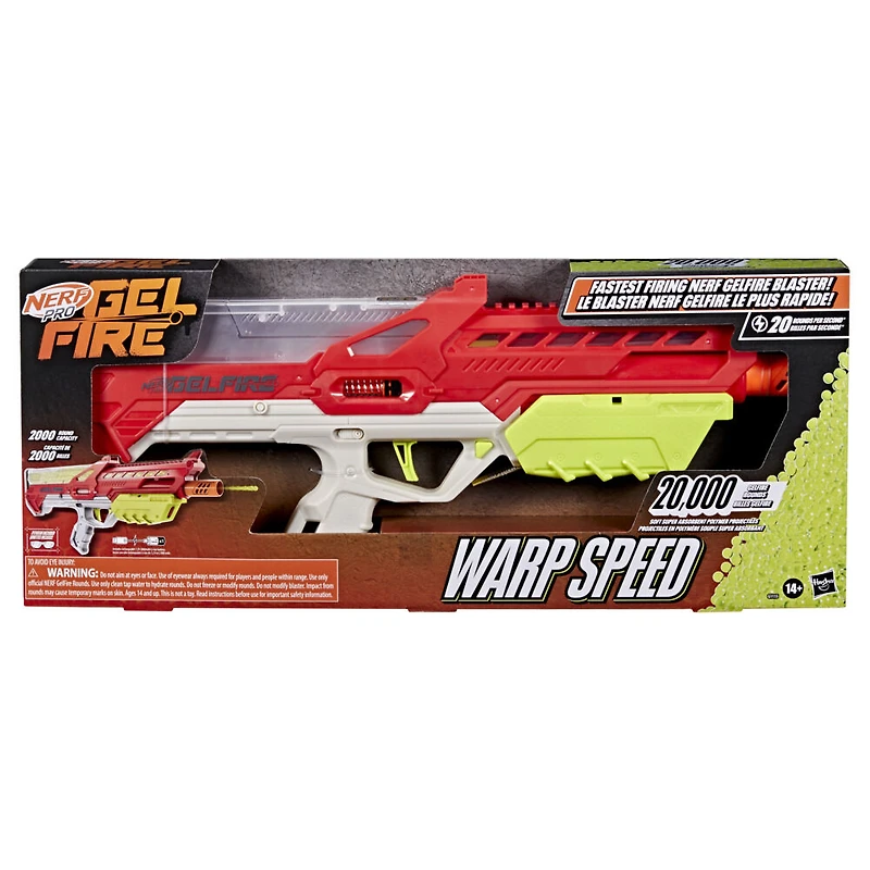 Nerf Pro Gelfire Warp Speed, blaster motorisé et 20 000 billes Gelfire