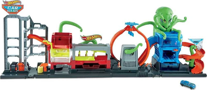 Hot Wheels City-Coffret Station de Lavage Ultime Pieuvre