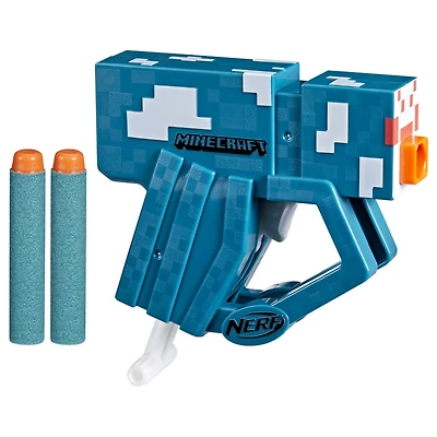 Nerf Microshots Minecraft, blaster Cave Spider, inclut 2 fléchettes en mousse Nerf Elite