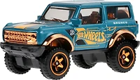 Hot Wheels 1:64 Échelle Moulage Sous-Bois Ford Bronco Turquoise- & Déco de couleur cuivre