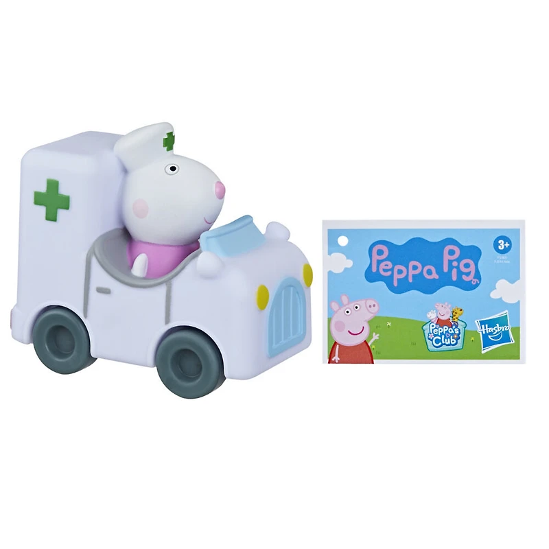 Peppa Pig Mini-véhicule, jouet préscolaire avec figurine fixe à l'intérieur (Ambulance avec Suzy Sheep)