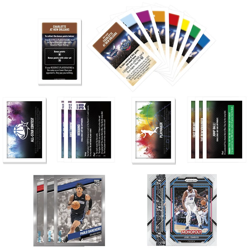 Monopoly Prizm: NBA Edition Board Game, Monopoly Game with Panini NBA Trading Cards - English Edition