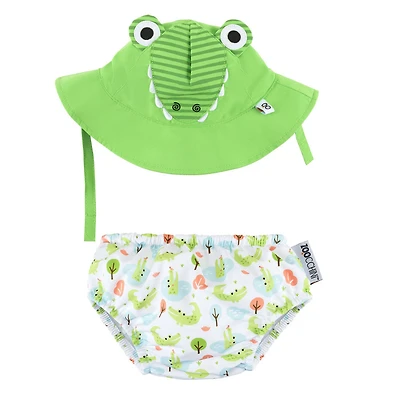 Zoocchini - Ensemble de couches et de bonnets de bain - Alligator - Grand