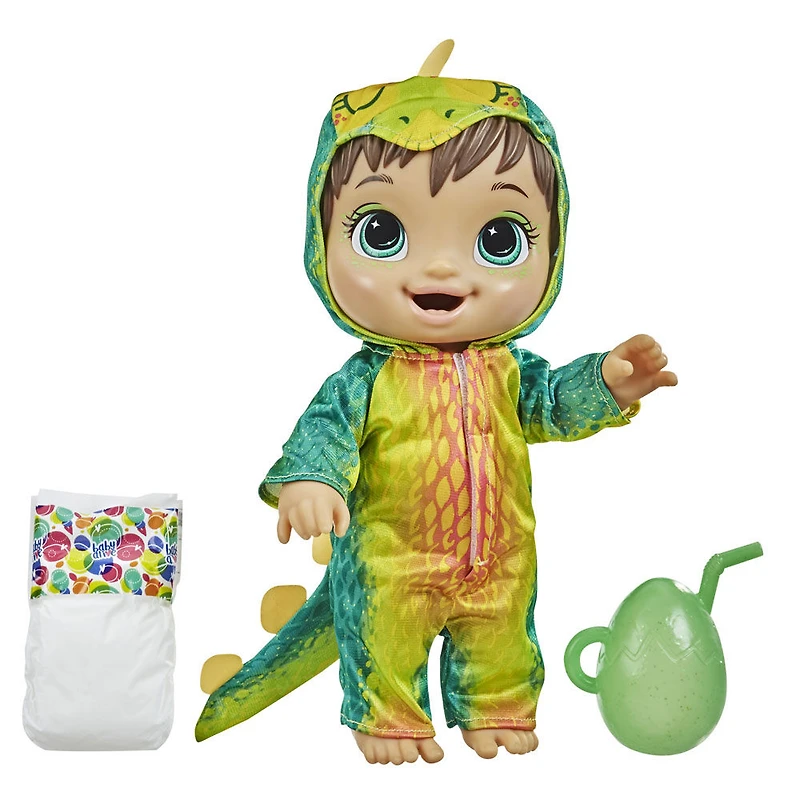 Baby Alive Dino Cuties Doll, Stegosaurus, Brown Hair