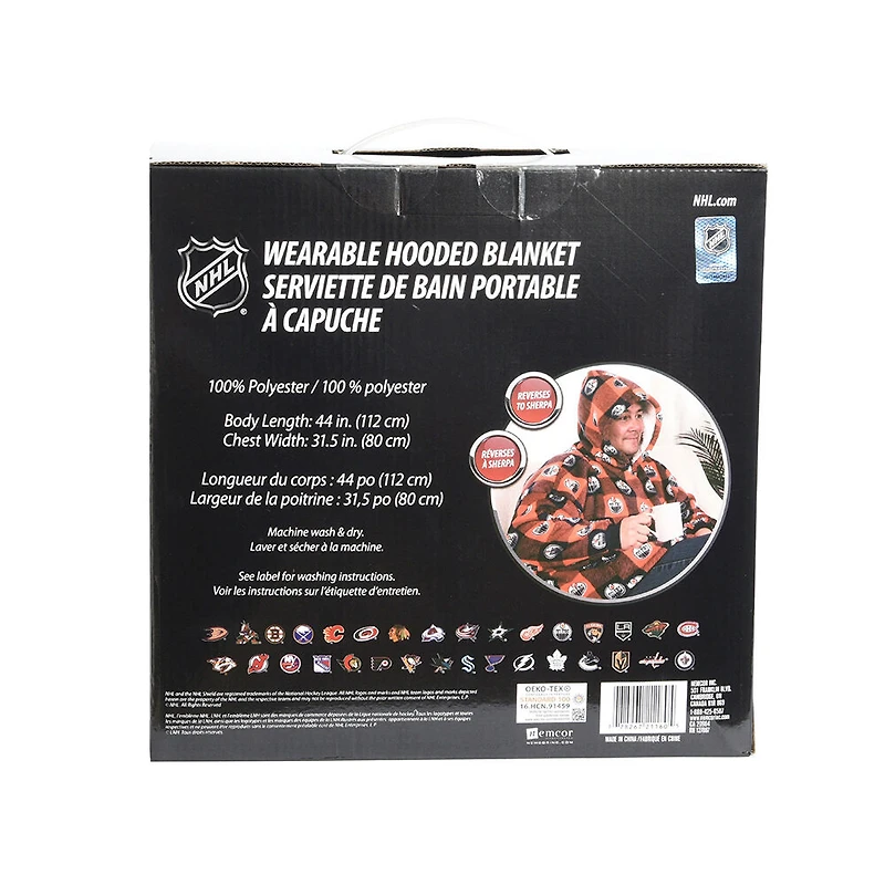 Couverture portable surdimensionnée à capuchon en sherpa des Oilers de Edmonton de la LNH taille unique