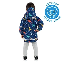 Kids Fleece Lined Rain Jackets | Space Dinos