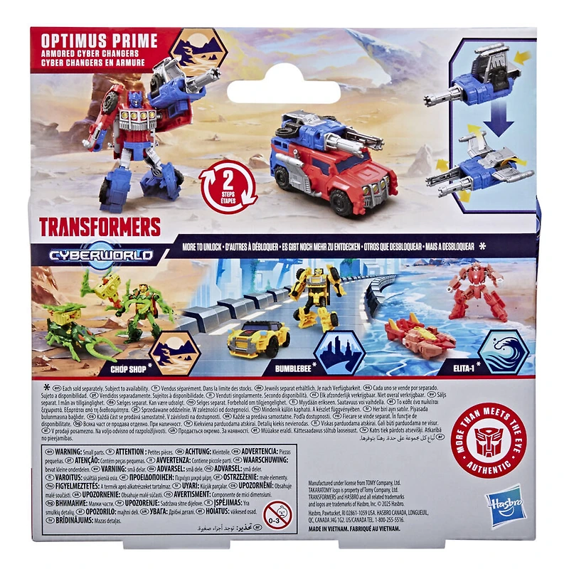 Transformers CYBERWORLD Armored Cyber Changers Optimus Prime Action Figure