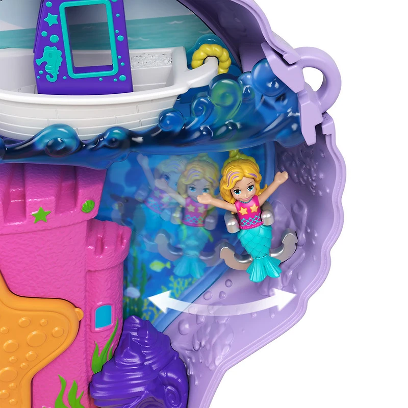 Polly Pocket - ​Coffret de jeu Compact la Sacoche Coquillage Magique