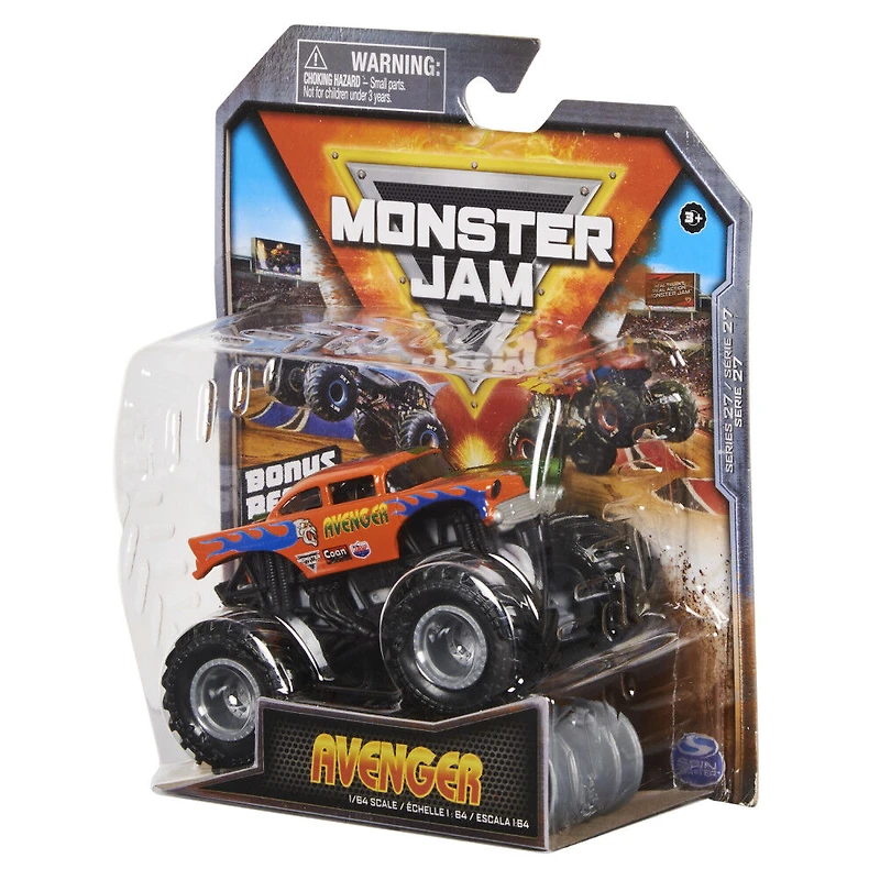 Monster Jam, Monster truck Avenger officiel, véhicule en métal moulé, échelle 1:64