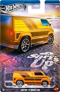 Hot Wheels 77 Dodge Van à l'échelle 1:64, véhicule sur le thème de Surf's Up
