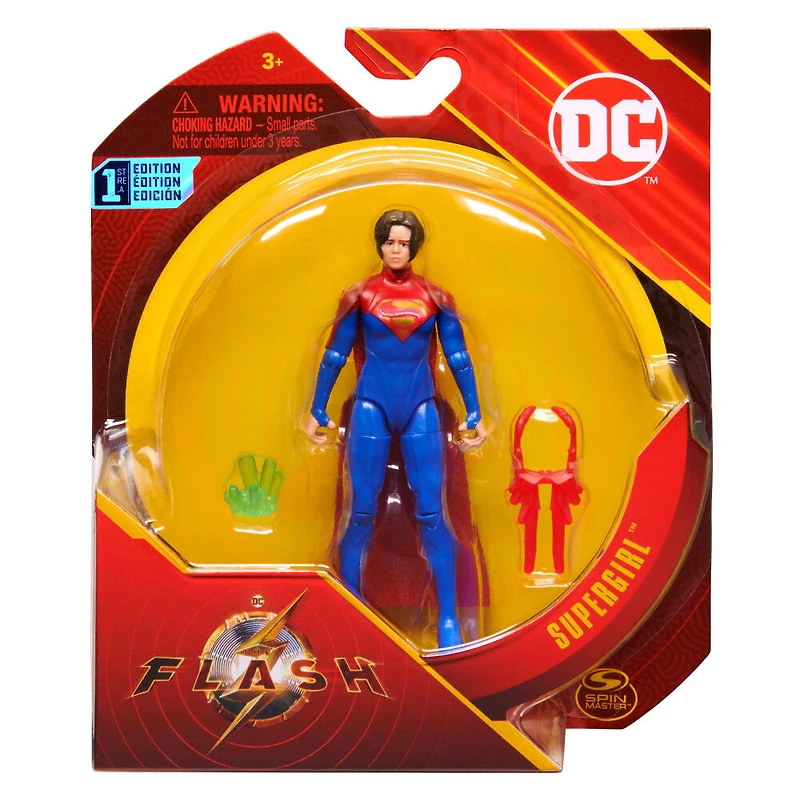 DC Comics, figurine articulée Supergirl de 10 cm et 2 accessoires, objets à collectionner du film Flash