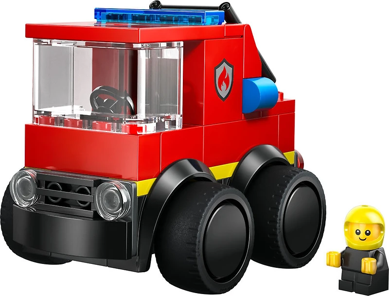 LEGO City Véhicules - Le camion de pompiers - Mini-ensemble de jouet de construction avec figurine de pompier - 60482