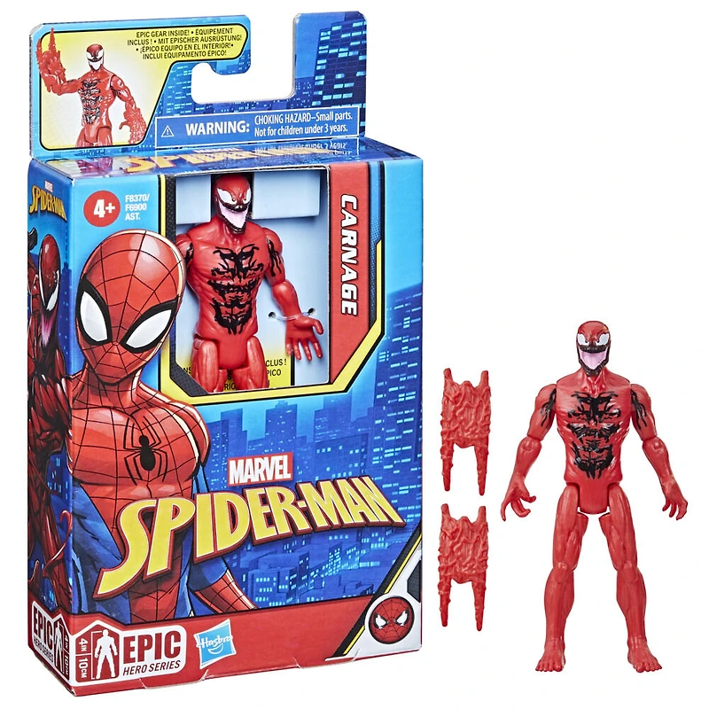 Marvel Spider-Man Epic Hero Series, figurine articulée Carnage de 10 cm avec accessoire