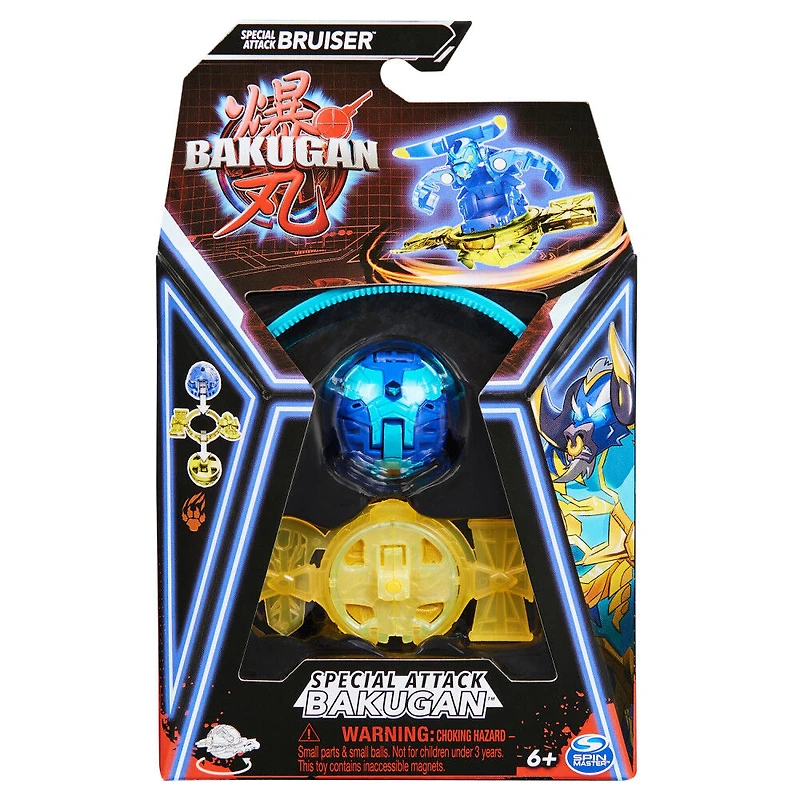 Bakugan, Special Attack Bruiser, figurine articulée personnalisable rotative et cartes à collectionner