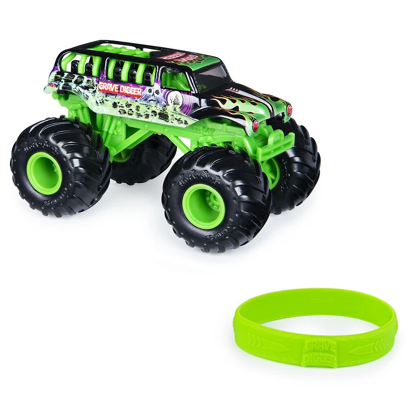 Monster Jam, Monster truck Grave Digger officiel, véhicule en métal moulé, série Ride Trucks, échelle 1:64