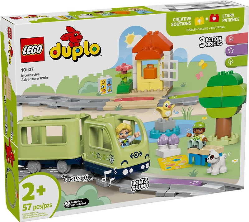 LEGO DUPLO Town Interactive Adventure Train Set - Learning Train Toy Playset with Lights and Sounds - 10427