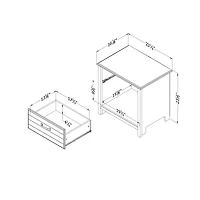 Asten Table de chevet 1 tiroir Chêne d'automne