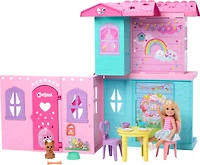 Barbie Chelsea Pop-Up Doll House with Doll & 15+ Accessories, House Expands to 17+ x 13+ inches