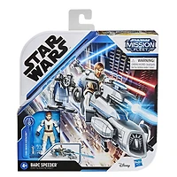 Star Wars Mission Fleet Expedition Class, Obi-Wan Kenobi Jedi Speeder Chase, figurine de 6 cm avec véhicule