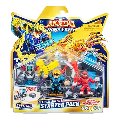 Legends of Akedo Ninja Fury Official Rules Starter Pack with 3 Ninja Warriors and new Shatter Strike Action
